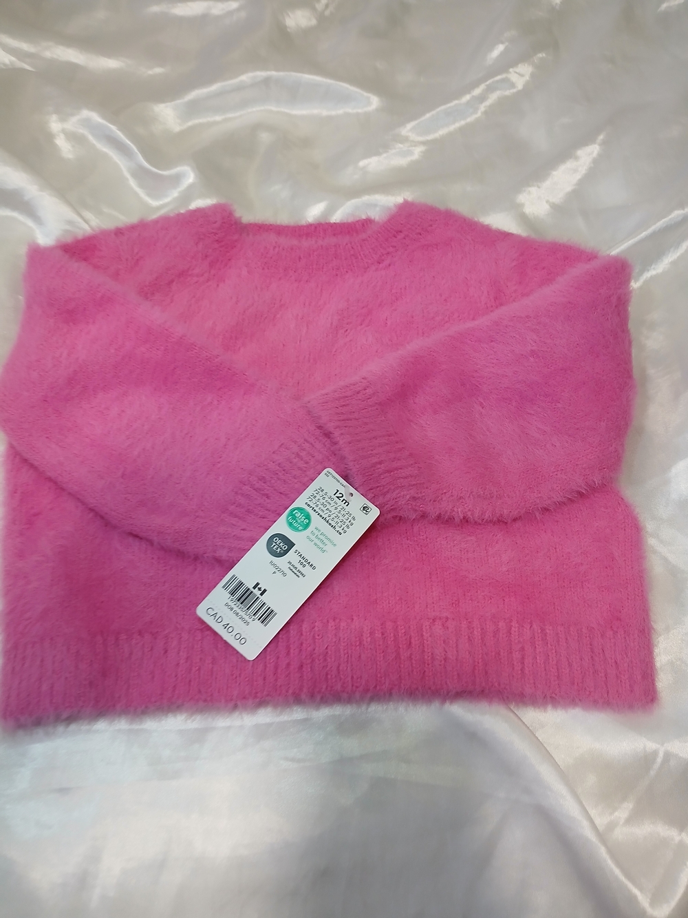 Carter's Girls' Pink Fuzzy Crewneck Sweater